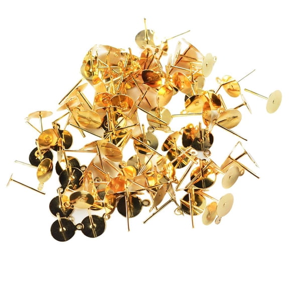 100 piezas de almohadilla plana oreja poste post diy pendiente resultados joyería kc oro