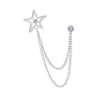 Magideal - Broche De Estrella Para Hombre, Alfiler De Traje, Clips De De Metal, Decoración De Camisa, Borla De Cadena Con Diamantes De Imitación, Fácil D , Argén Argén