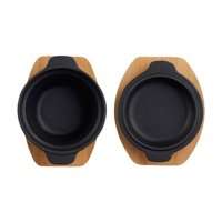 Set De 2 Fuentes De Fierro Fundido + Tabla De Bambú Dangrill