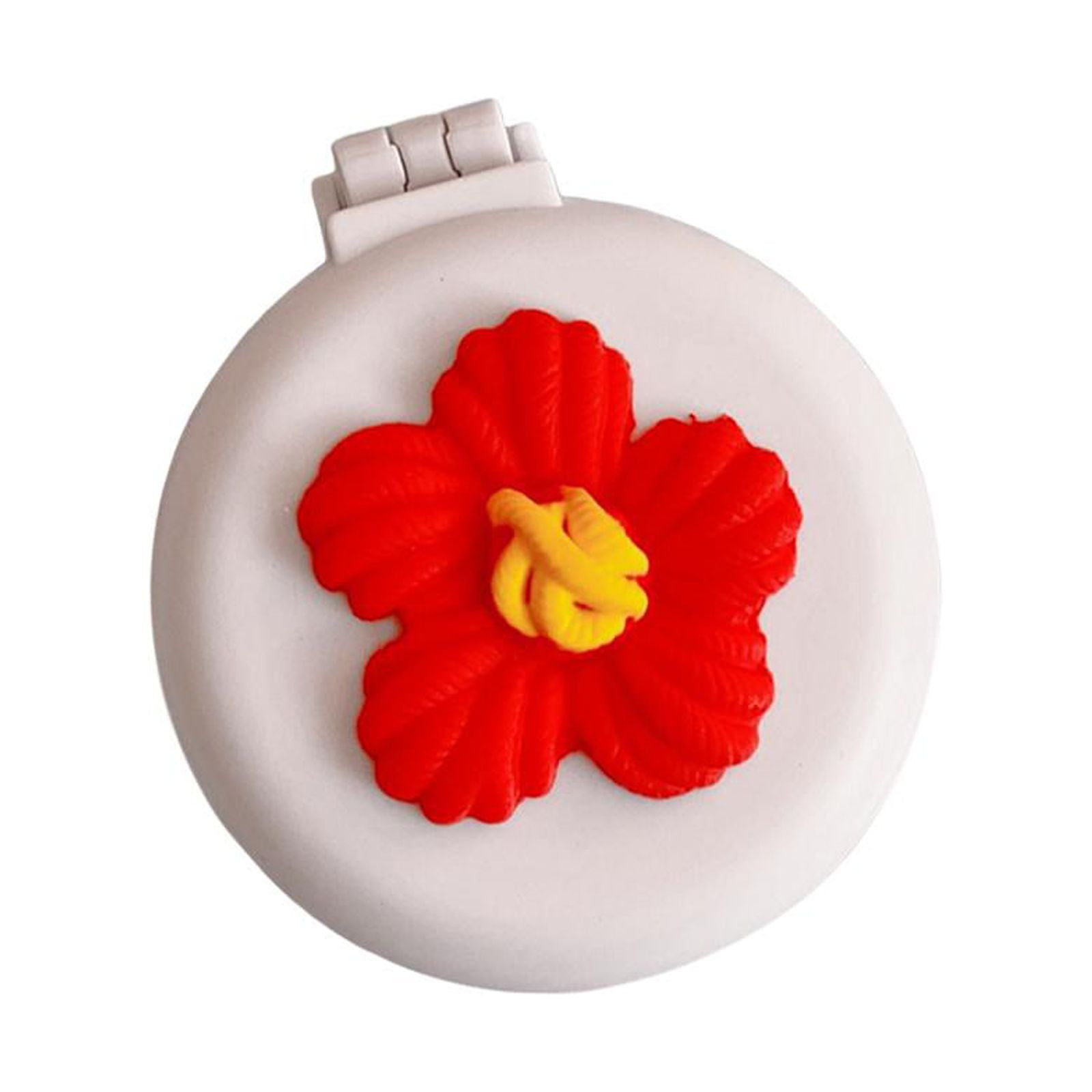 Ioensy - Espejo Pequeño Con Cepillo Espejo De Viaje Portátil Cepillos Para El Cabello Para Niñas Adultos Flor