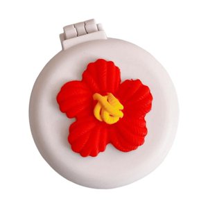 Ioensy - Espejo Pequeño Con Cepillo Espejo De Viaje Portátil Cepillos Para El Cabello Para Niñas Adultos Flor