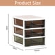 thumbnail image 3 of Torre de almacenamiento de plástico con 3 cajones y 2 cajones, multifuncional, con cajones transparentes, organizador para manualidades y papelería., 3 of 5