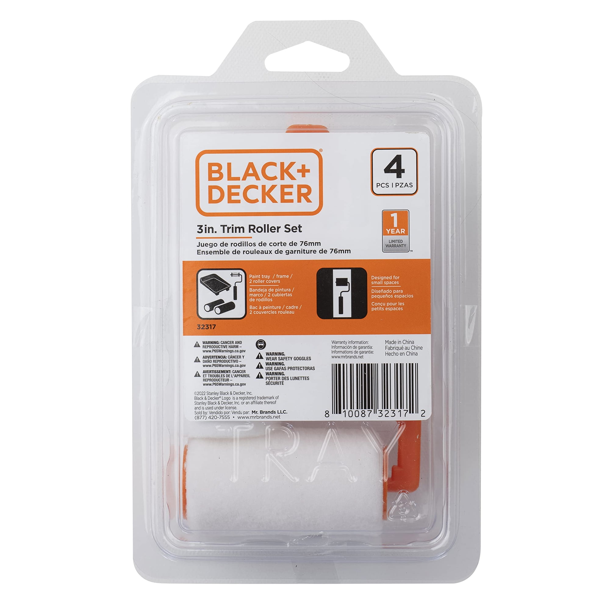 Set Trim Roller Black+decker De Pintura De Precisión De 3 Pulgadas