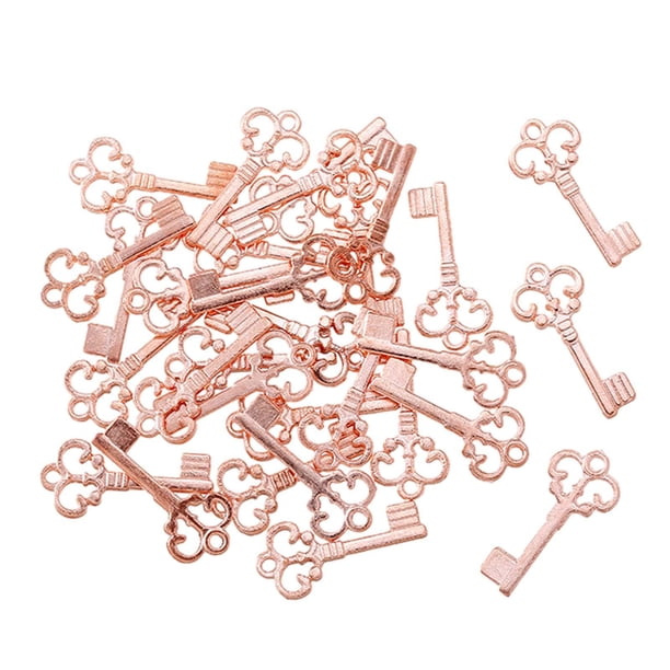 Dijes De Llave Pequeños Para Hallazgos De Joyería, Accesorios Para Hacer Manualidades, Suministros De Oro Rosa, 100 Uds.
