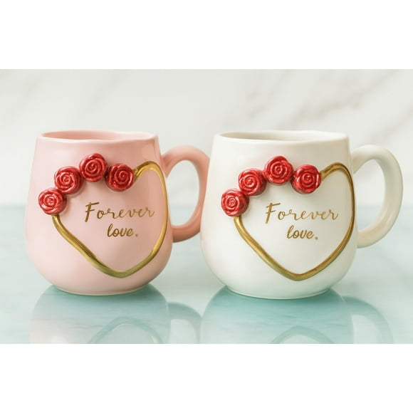 Taza Forever Love con Rosas en 3D