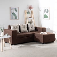 Mexx Muebles - Sofa Seccional Intercambiable Ginebra Tela Chocolate