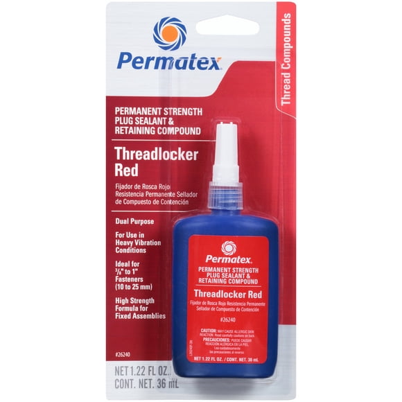 Adhesivo Permatex 26240 Bloqueador de Rosca Permanente Rojo 36 ml