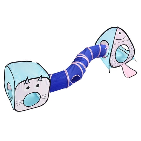 Magideal - 3 Piezas Cat Tent Tunnel Con Tubo Interactivo Cubos Desmontables Campana De Juego Y Centro De Actividades Flexible En Poliéster Resistente Adecuado