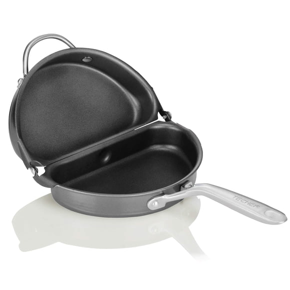 Pan TECHEF para tortillas y tortillas antiadherentes de doble cara, color negro