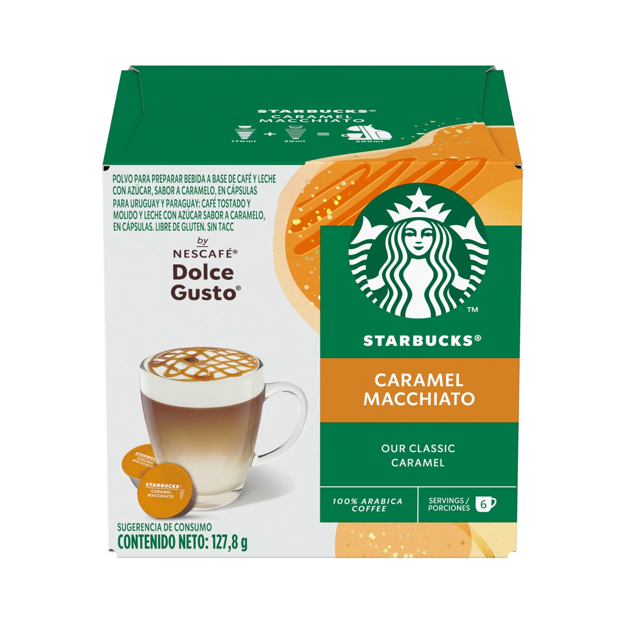 Café En Cápsulas Caramel Macchiato 6 Tazas 127,8 g Starbucks Dolce Gusto