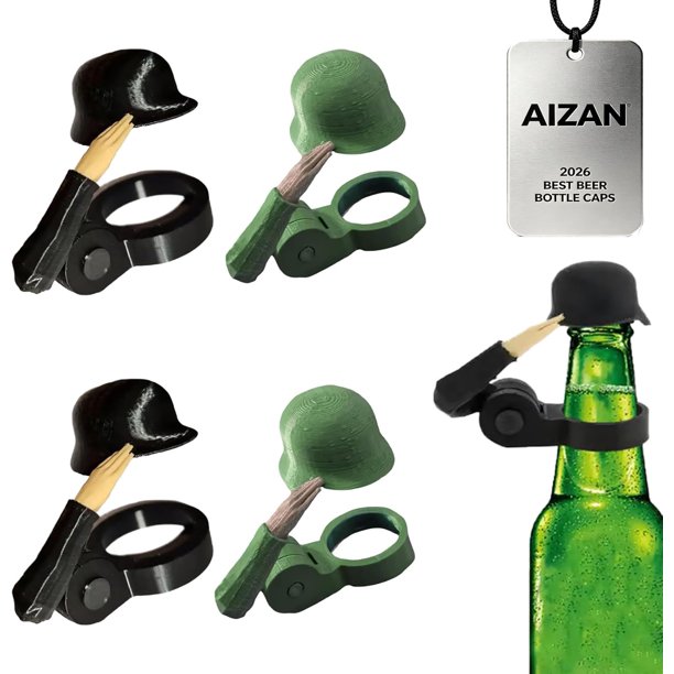 Chapas soldado saluda cerveza reutilizables casco botella cerveza accesorio bebida