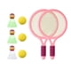 thumbnail image 2 of Raquetas de tenis para niños Pelotas de raqueta Agarre cómodo Volantes de bádminton Juegos de bádminton portátiles Pajaritos para jugadores de patio t Rosa, 2 of 5