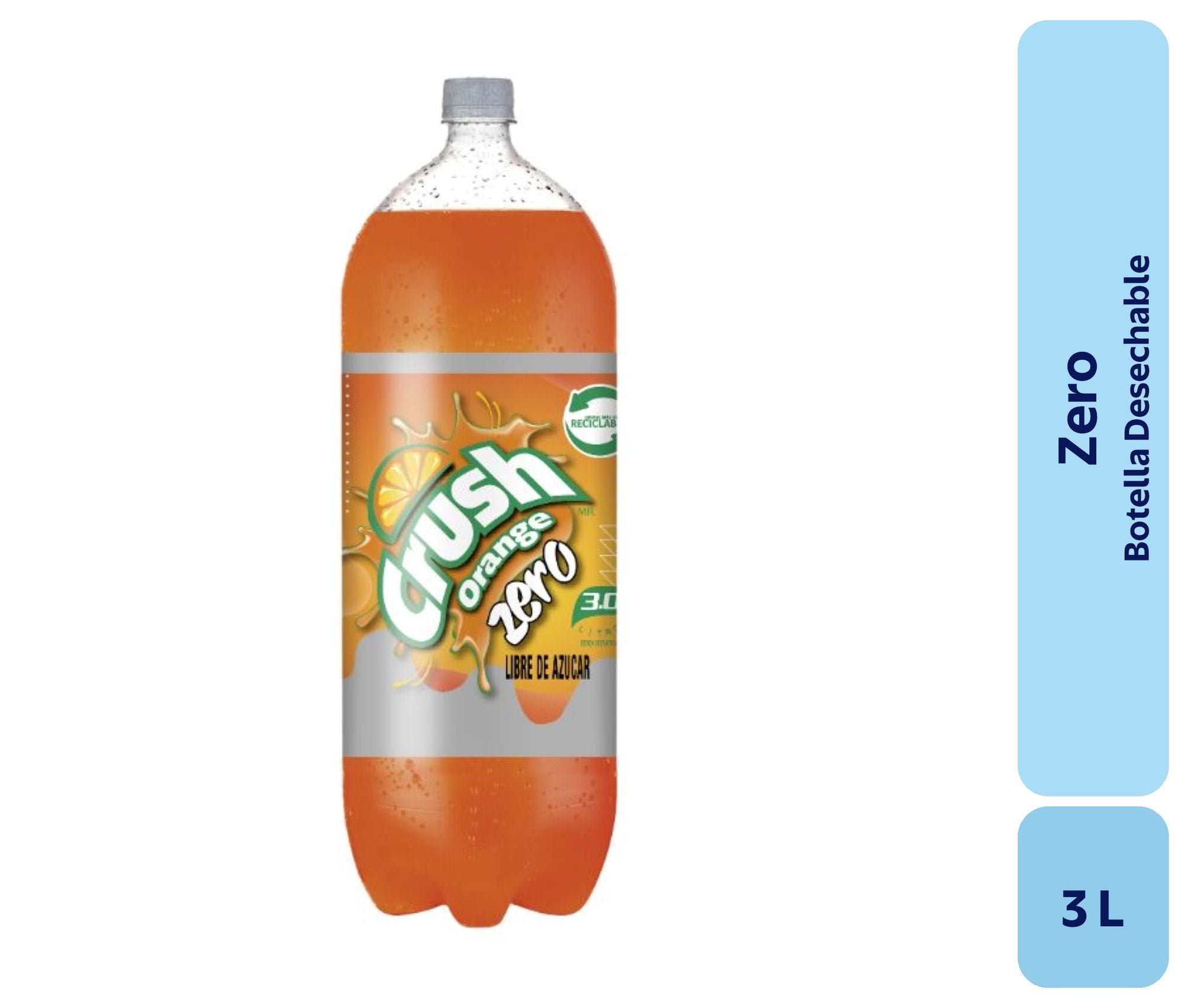 Bebida Naranja Zero Botella 3 L Crush