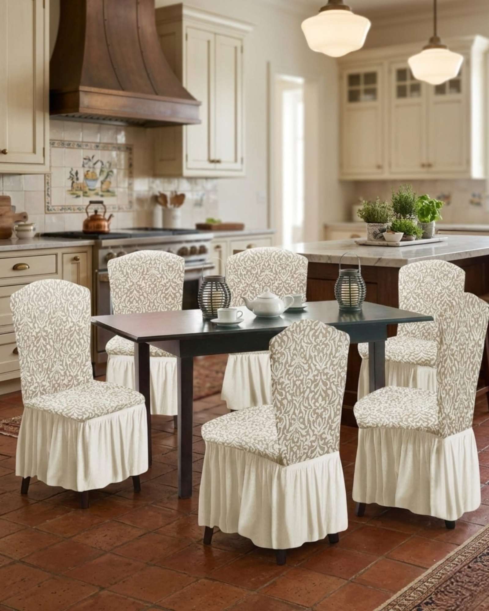 Mylhogar - Juego De 6 Fundas De Silla Tejido 3D