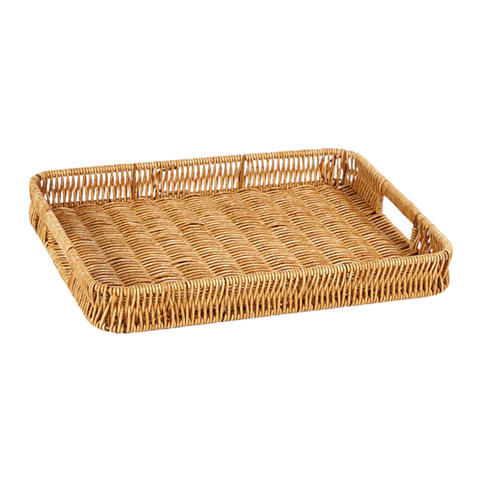 Bothyi - Cesta De Mimbre Para Decoración Del Hogar, Soporte Para Pañuelos De Baño, Organizador De Cuencos Para Llaves, Rectangular M