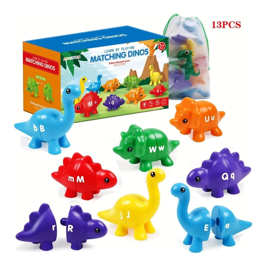 Oem - Juego De Encaje Dinosaurios Colores Y Letras
