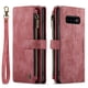 thumbnail image 1 of Wallet Case Artificial Leather Card Holder, Magnetic Kickstand & Zipper For Samsung Galaxy S23 S22 S21 S20 Ultra S21 FE S10 S9 S8 Plus Note 10 Note 20 Ultra, 1 of 3