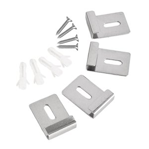 Magideal - 4X Kits De Clips De Soporte Para Espejo, Kits De Suspensión De Espejo Para Montaje En Pared Con Accesorios, Clips De Retención Pesados Para Exhibición Plata L