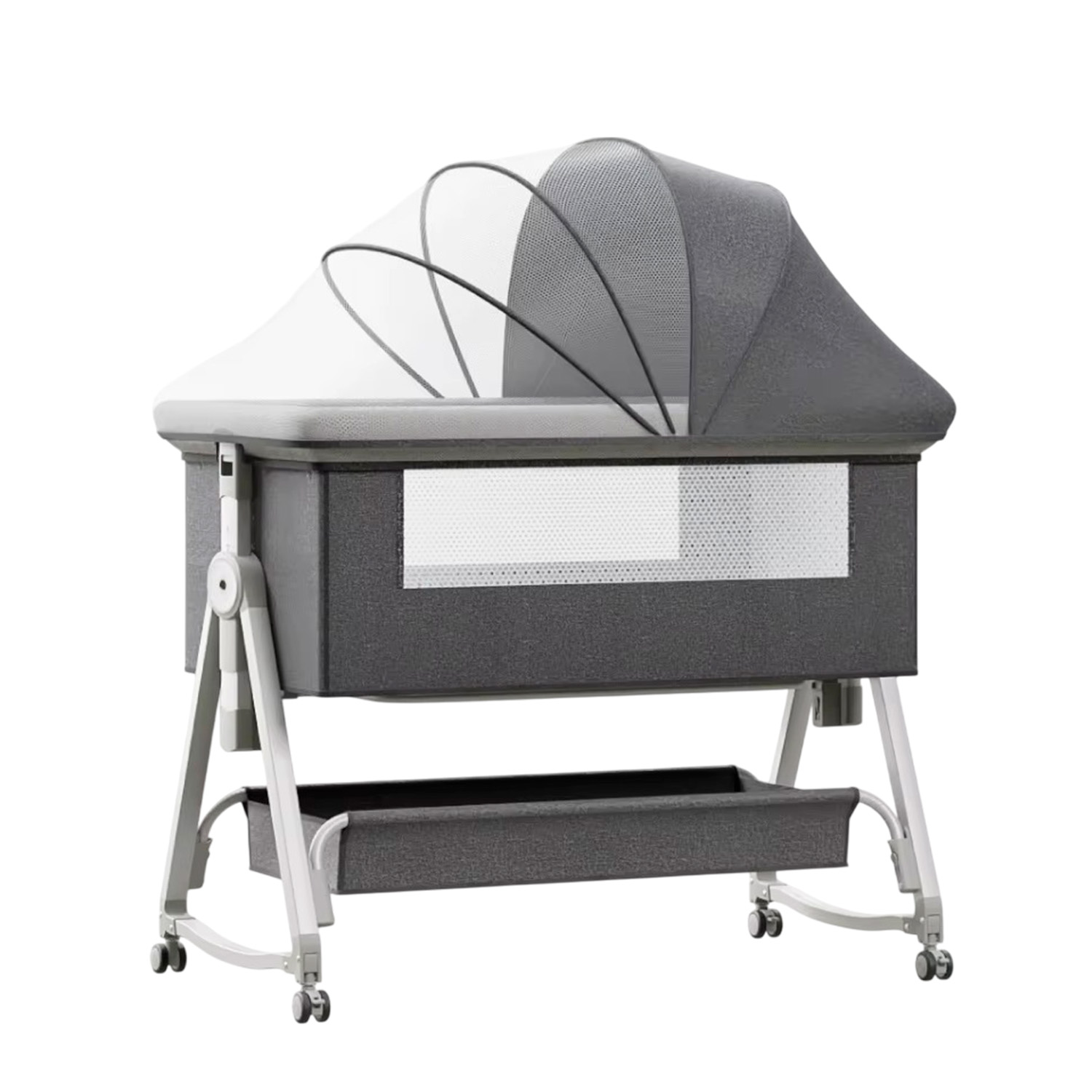 Mundo Online - Cuna Colecho Moises Bebe Mecedora 6 Alturas Safe&Soft Gris