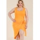 thumbnail image 1 of Vestido Midi De Talla Grande Con Lazo Lateral Y Parte Delantera Cruzada De Color Liso, 1 of 5