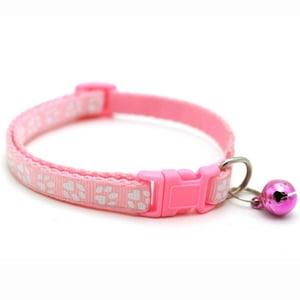 Genérico - Collar Huellita Con Cascabel Para Gatos Rosa