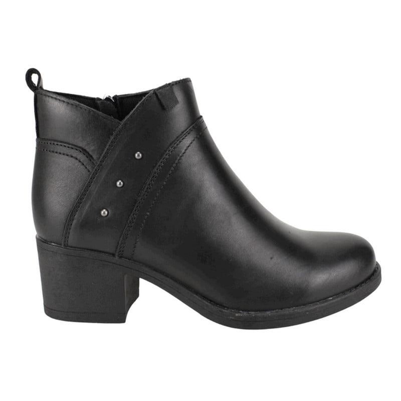 Agua De Coco - Botín Palm Tachas Cuero Negro