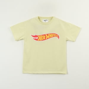 Polera Manga Corta Niño Amarillo Logo Hot Wheels