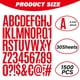 thumbnail image 2 of Hojas de stickers Metsyth con letras, 1500 piezas, vinil rojo de 2 pulgadas, 2 of 7