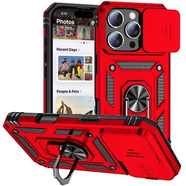 Estuche GANGXUN para iPhone 16 Pro Max, soporte giratorio 360°, estilo mecánico y magnético