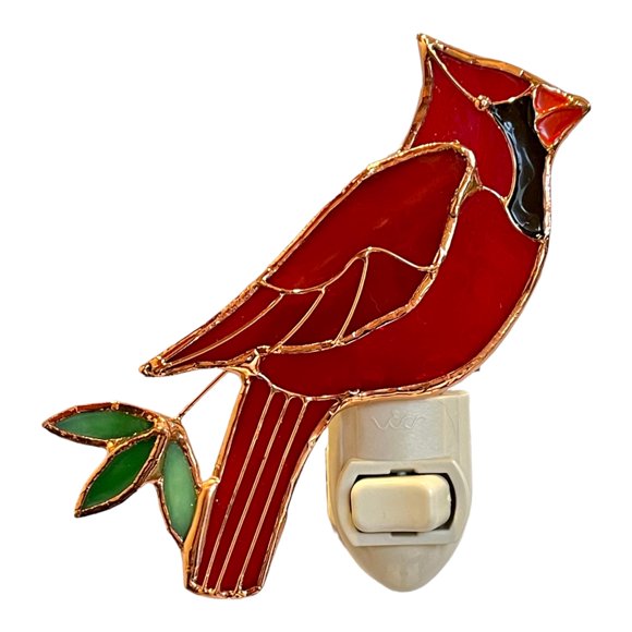 Vitral con forma de cardenal rojo Night Light Gift Essentials