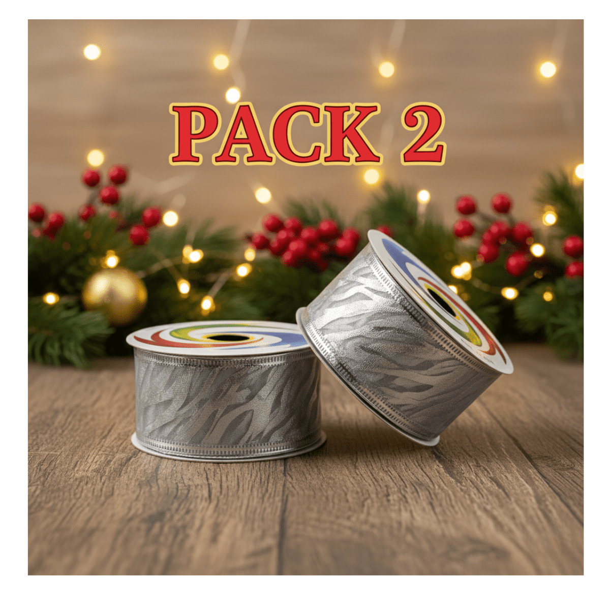 Genérico - Pack 2 Cintas De Navidad Diseños Varios Copos Nieve Navidad 2025