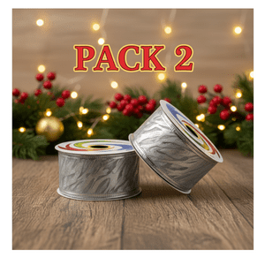 Genérico - Pack 2 Cintas De Navidad Diseños Varios Copos Nieve Navidad 2025