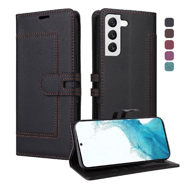 Premium Wallet Case for Samsung Galaxy S21 FE with Card Slots & Kickstand, Flip Cover Black