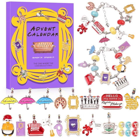 Moredots - Kit De Pulseras Con Dijes Friends Para Calendario De Adviento, 2024, 24 Días