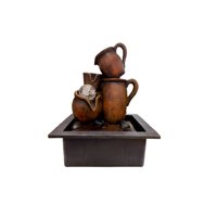 Genérico - Fuente Agua Forma Jarro Marron Decoracion Hogar Lau