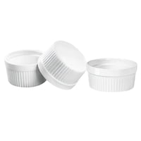 Genérico - Set 3 Pocillos Ramekin Ceramica Blanco 6Cm Cocina Horno