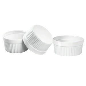 Genérico - Set 3 Pocillos Ramekin Ceramica Blanco 6Cm Cocina Horno