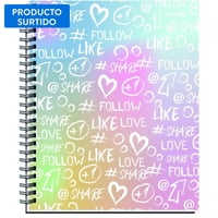 Cuaderno Universitario Hashtag 100 Hojas, Color Surtido 1 Un Pen&Gear