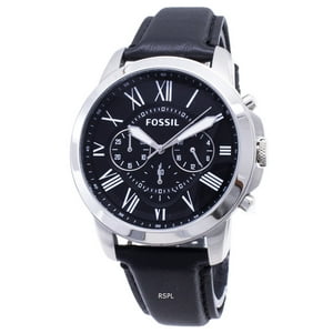 Reloj Fossil Grant Chronograph Black Leather Strap Fs4812 Men'S Watch