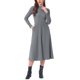 thumbnail image 2 of INSPIRE CHIC Vestido de Punto Acanalado para Mujer Casual de Manga Larga con Cuello Redondo y Bolsillos Línea A Vestidos Largos de Punto Gris, 2 of 6