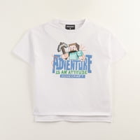 Polera Manga Corta Niño Adventure Blanco Minecraft