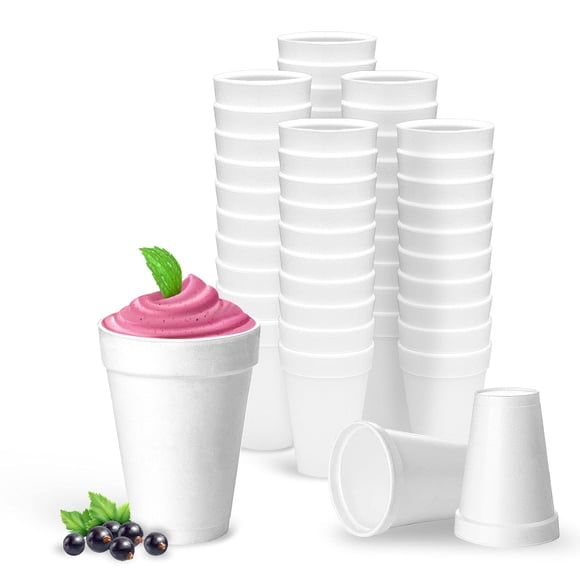 Copas de espuma Shop Square, 16 onzas (paquete de 50), con aislamiento blanco