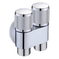 Magideal - Accesorio De Repuesto Para Válvula Divisora De Agua De 1 Entrada Y 2 Salidas, Válvula De Ángulo De Control Doble De 1 Entrada Y 2 Salidas Para Baño. Plata