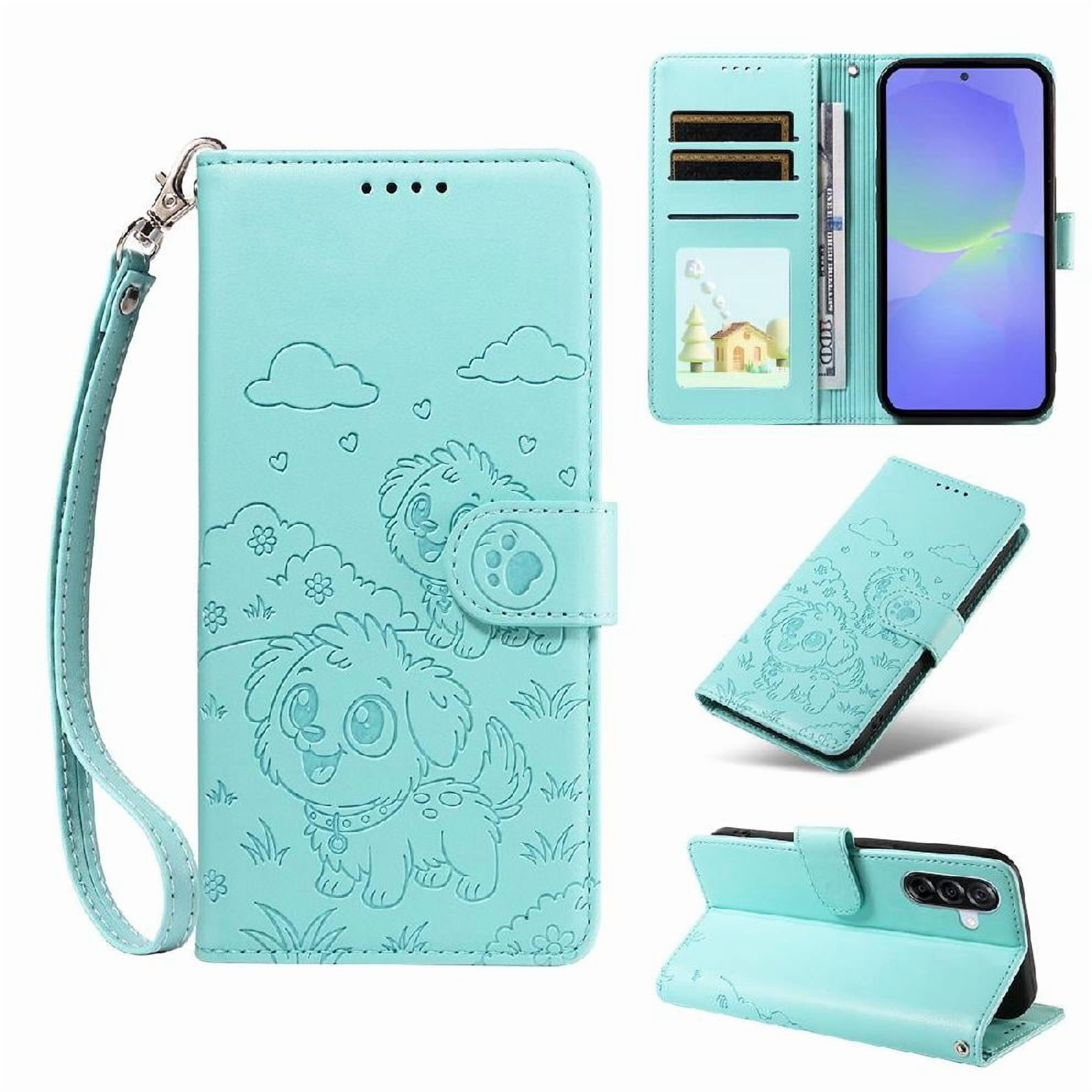 Funda Billetera Foxdock Compatible Con Samsung Galaxy A36 5G, Diseño Perrito Tierno, Ranuras Para Tarjetas Y Soporte Plegable