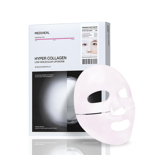 Mascarilla de gel Mediheal Hyper Collagen para cuidado de múltiples levantamientos, 4 unidades