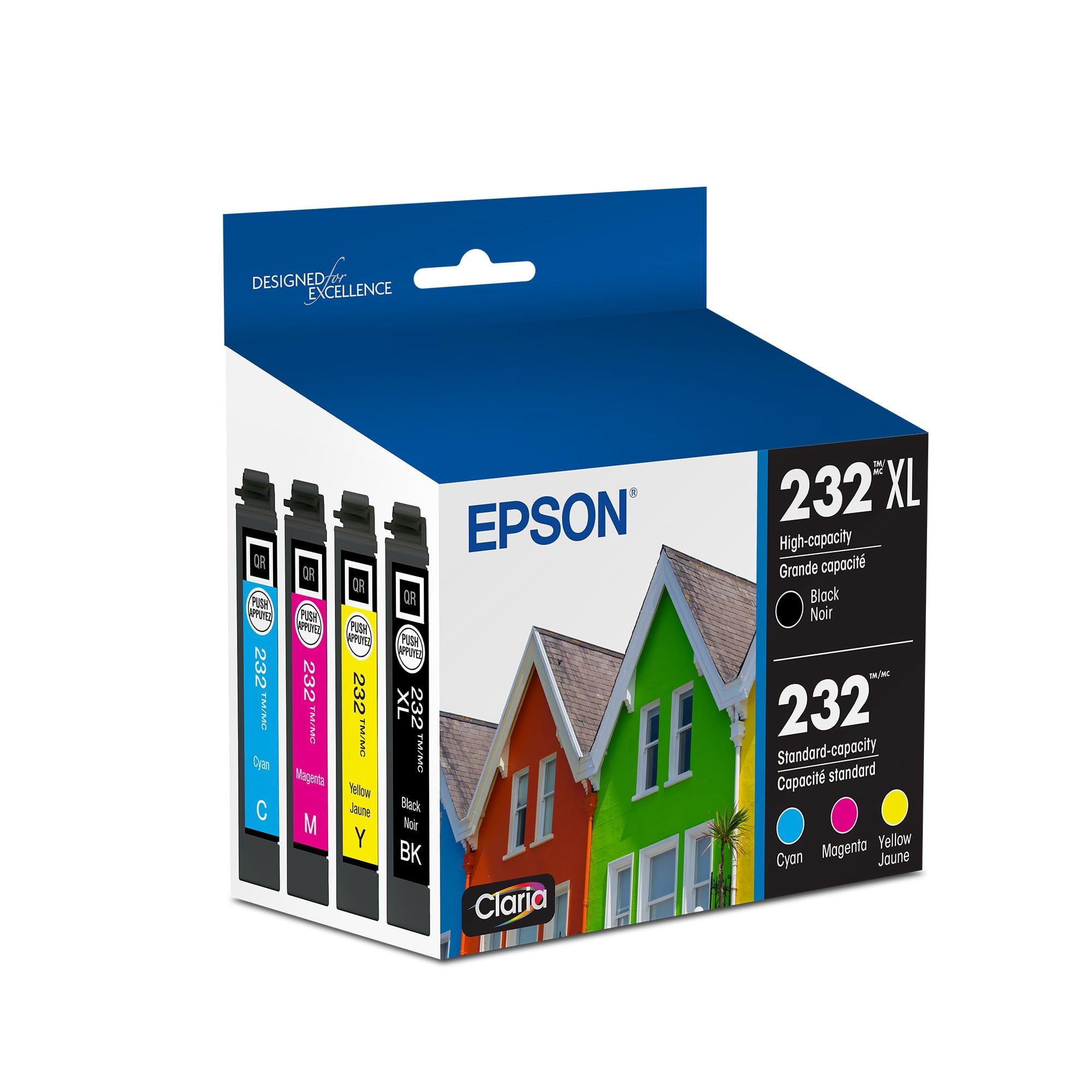 Paquete Combinado De Cartuchos De Tinta Epson 232 Claria De Alta Capacidad