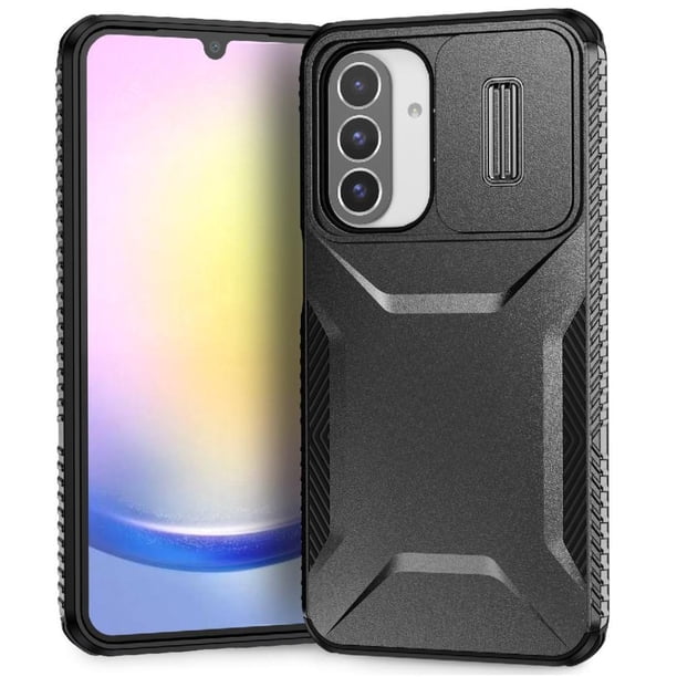 Funda Resistente para Samsung Galaxy A26 con Tapa Deslizante y Protección Militar Negro