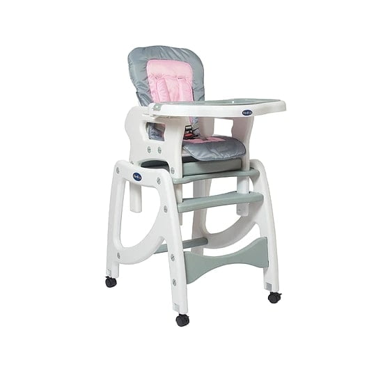 Kidscool - Silla De Comer 3 En 1 Gris Rosado
