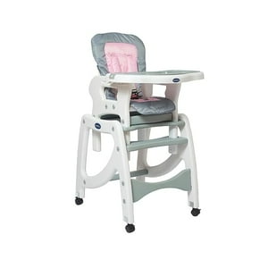 Kidscool - Silla De Comer 3 En 1 Gris Rosado