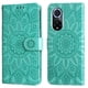 thumbnail image 1 of Funda tipo cartera FOXDOCK para Honor 50 , diseño girasol en relieve, cuero PU, cierre magnético, soporte y tarjetero, 1 of 5